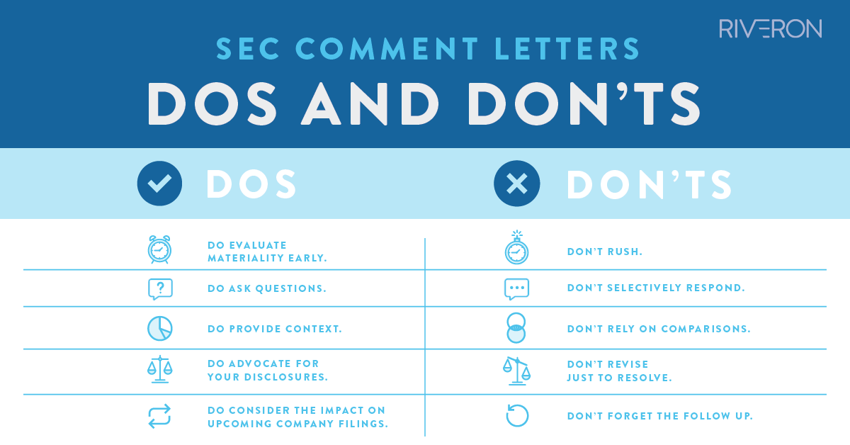 SEC Comment Letters Do's and Don'ts Guide Riveron